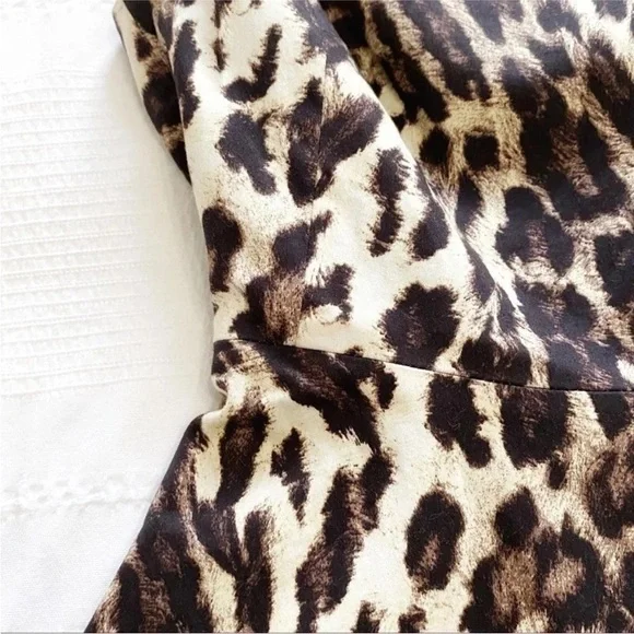 Karen Millen Fit & Flare Leopard Print Midi Dress - Picture 7 of 7